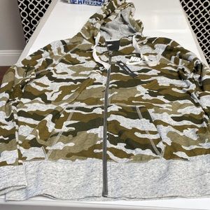 NWT Nike zip up sweatshirt, camo with gray trim, size medium